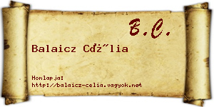 Balaicz Célia névjegykártya